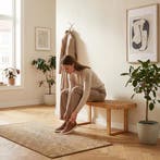 Schoenenbank Aarela bamboe 91x41x38 cm naturel [en.casa], Verzenden, Nieuw