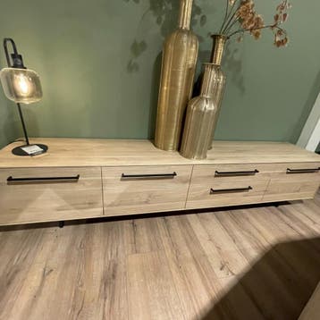 Ricco Tv Meubel Fresh Oak - Pronto Wonen, Ophalen of Verzenden, Nieuw, 200 cm of meer, Modern
