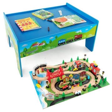 2dekans | Coast Treinspeelset met Houten Tafel - 80 Delig -, Ophalen of Verzenden, Zo goed als nieuw