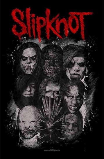 Slipknot - Masks - Textielposter officiële merchandise, Verzamelen, Ophalen of Verzenden, Nieuw, Poster, Artwork of Schilderij
