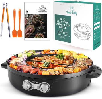 Elektrische Hotpot & BBQ Grill - 41% Korting - Retourdeal, Ophalen of Verzenden, Zo goed als nieuw, 8 personen of meer