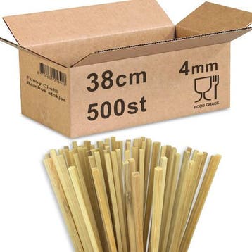 Vierkante bamboe stokjes 38cm 4mm vierkant Foodgrade  500 st, Ophalen of Verzenden, Overige typen