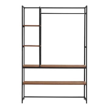 Kledingrek Horgau 180x120x40 cm zwart en walnootkleurig [en., Huis en Inrichting, Verzenden, Nieuw