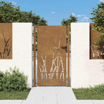 vidaXL Poort 100x175 cm grasontwerp cortenstaal, Tuin en Terras, Tuinpoorten, Verzenden, Nieuw