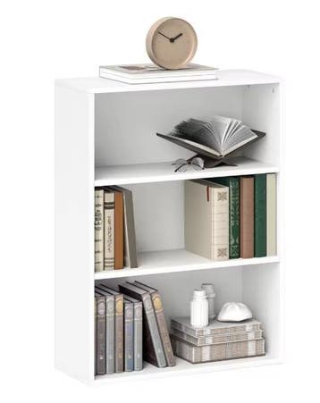Boekenkast Wit – 3 Niveaus, Verstelbare Planken en Modern, Huis en Inrichting, Kasten | Boekenkasten, Verzenden, Nieuw