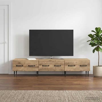 vidaXL TV-kast 147 x 34,5 x 30 cm Artisanaal eiken Bewerkt, Minder dan 50 cm, Verzenden, Nieuw, Minder dan 100 cm