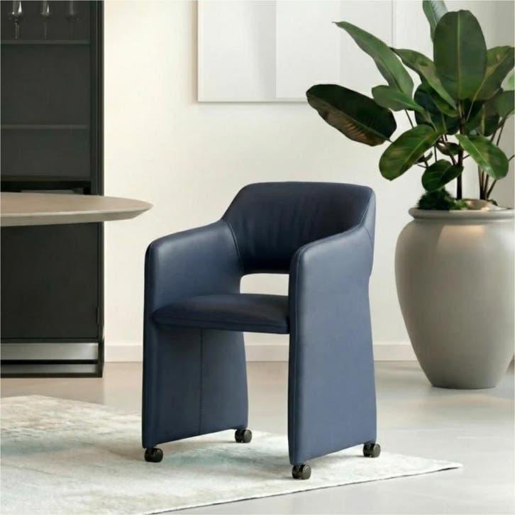 Set van 8 Leren eetkamerstoelen Icon - Toledo Marine, Huis en Inrichting, Stoelen, Nieuw, Leer, Ophalen of Verzenden