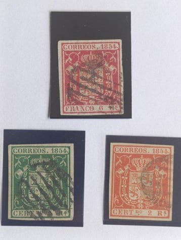 Spanje 1854/1854 - Het bewind van koningin Elisabeth II -, Gestempeld