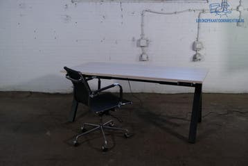 X-Design elektrisch bureau 180x80 cm hout zwart frame, Zit-sta bureau, Gebruikt, Verzenden, Overige merken