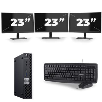 Dell OptiPlex 7070 Micro  -   i3-9e  - 8GB  - 256GB  + 3x 23, Computers en Software, Desktop Pc's, Verzenden, Refurbished, 9e Generatie