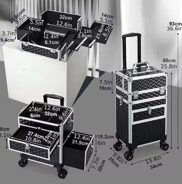 Rollende Make-upkoffer – Grote Cosmetica Trolley, Verzenden, Nieuw