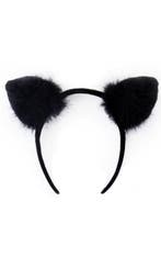 Haarband Zwarte Kat Oortjes Zwart Dons Diadeem Kattenoren Po, Ophalen of Verzenden, Nieuw, Carnaval, Accessoires