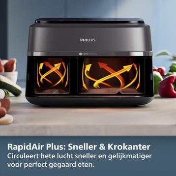 Philips 3000 Series Dual Airfryer - NA351/00 - Dubbele Mand, Ophalen of Verzenden, Nieuw, PHILIPS