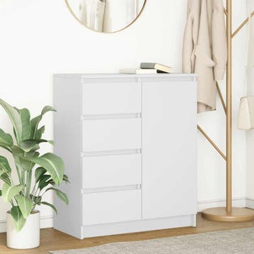 vidaXL Dressoir met lades 71x35x84 cm spaanplaat wit, Verzenden, Nieuw, Overige houtsoorten, Minder dan 50 cm