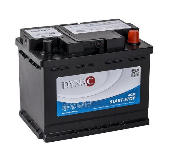 Dynac Auto accu AGM 12 volt 60 ah start - stop, Auto-onderdelen, Accu's en Toebehoren, Nieuw, Ophalen of Verzenden