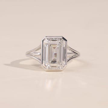 Ring - 14 karaat Witgoud - 4.53ct. tw. Diamant (Lab-grown), Nieuw