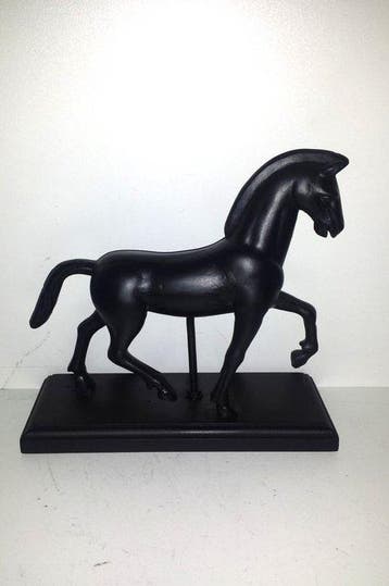 Beeld, Greek Horse - 21 cm - zwarte kleurhars
