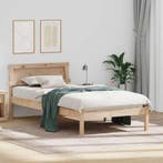 vidaXL Bedframe met hoofdeinde Bruin 80 x 200 cm Massief, Huis en Inrichting, Verzenden, Nieuw, Bruin, Hout