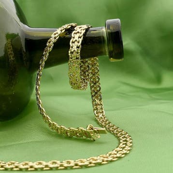 Gouden fantasieschakel ketting; 14 karaat; 42,5 cm, Ophalen of Verzenden, Gebruikt, Goud, Goud
