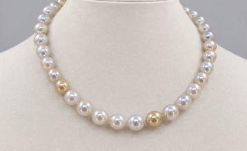 Halsketting PSL-gecertificeerde 8,0×10,8 mm ronde gouden en, Sieraden, Tassen en Uiterlijk, Nieuw
