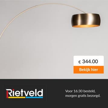 Rietveld-Vloerlampen-Goud, Messing (kleur), Beige,, Verzenden, Nieuw