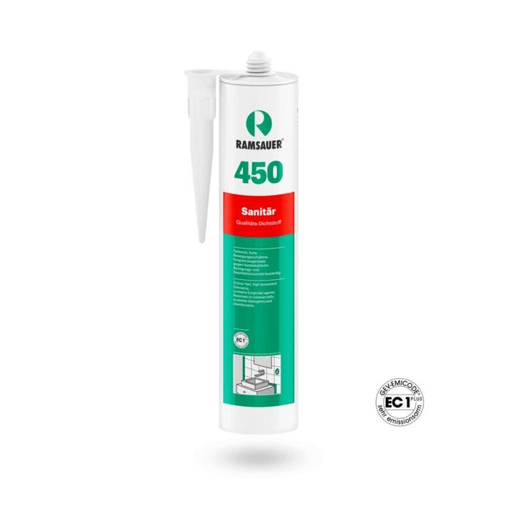 Ramsauer Siliconenkit Sanitair 450 Grijs, koker á 310 ml, Doe-het-zelf en Verbouw, Overige Doe-het-zelf en Verbouw, Nieuw, Ophalen of Verzenden