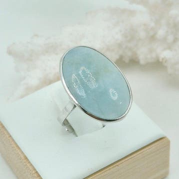 Zilver, Zonder reservering - Ring - ACQUAMARINA MILK, Antiek en Kunst