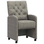 vidaXL Eetkamerstoelen met Wieltjes 2 pcs Lichtgrijs 58 x 67, Verzenden, Nieuw