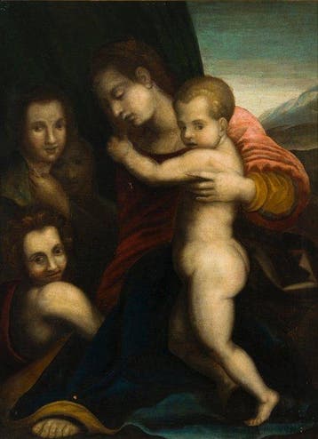 Copia anticda Andrea del Sarto (XVII) - Madonna col Bambino,, Antiek en Kunst