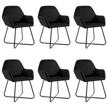 vidaXL Eetkamerstoelen 6 st fluweel zwart, Verzenden, Nieuw, Zwart