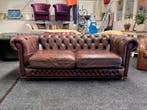 Chesterfield Maarssen ! Bruin Leren Chesterfield 3 Zits Bank, Huis en Inrichting, Banken | Bankstellen, Ophalen, Gebruikt, CHESTERFIELD