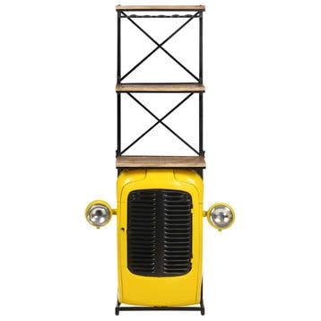 vidaXL Wijnkast tractor 49x31x172 cm massief mangohout geel, Verzenden, Nieuw