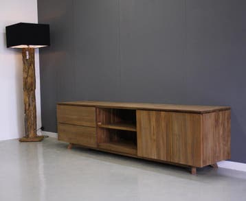 Teak TV meubel retro Amsterdam -  220 cmKasten, Ophalen of Verzenden, Nieuw