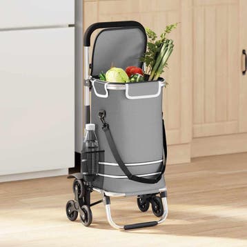 vidaXL Winkel trolley 1 Grijs 47 x 39 x 100,5 cm Oxford stof, Verzenden, Nieuw