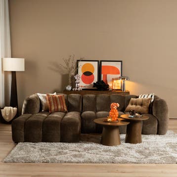 50% Korting: Hoekbank Luca chenille mocha links, Ophalen, Zo goed als nieuw, Scandinavisch