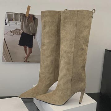 Chique Dames Hoge Laarzen met Puntige Neus en Lage Naaldhak, Kleding | Dames, Verzenden, Nieuw