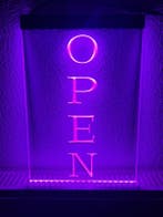 OPEN neon bord lamp LED verlichting reclame lichtbak VERTICA, Verzenden, Nieuw in verpakking