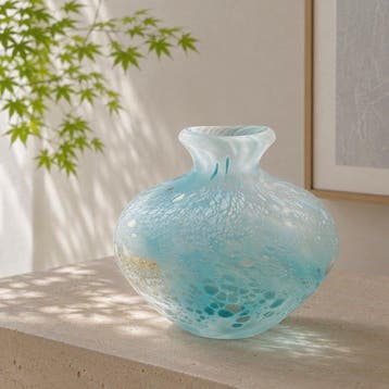 Vaas - Met de hand geblazen glas, multikleurige