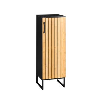 2dekans | sobuy Smalle badkamerkast - 30x30x90 cm – bamboe &, Ophalen of Verzenden, Zo goed als nieuw