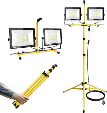 Werkplaatslamp 20.000 Lumen | IP66 | Tweedekansje OP=OP, Met statief, Ophalen of Verzenden, Zo goed als nieuw, Lamp met armatuur