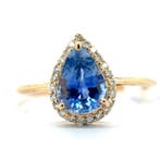 Ring - 14 karaat Geel goud - 1.52ct. tw. Saffier - Diamant, Nieuw