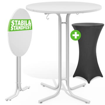 Statafel Wit 110x80cm + statafelhoes Grijs Ø80cm, Verzenden, Nieuw