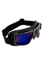 Goggles Motorbril Skibril Bril Zwart Montuur Blauwe Spiegelg, Ophalen of Verzenden, Nieuw, Overige maten, Carnaval