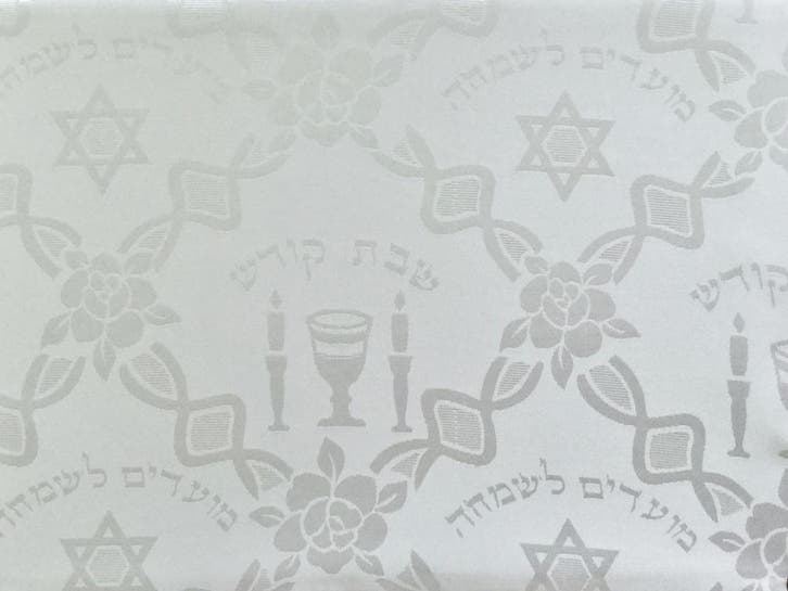 Tafelkleed, wit voor Shabbat of de Bijbelse feestdagen....., Huis en Inrichting, Tafelkleden