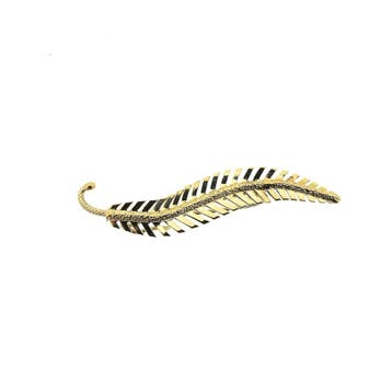 Vintage gouden veer broche, Ophalen of Verzenden, Gebruikt, Goud, Goud