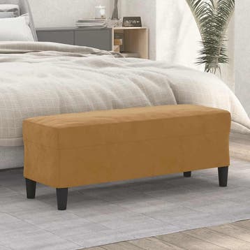 vidaXL Bankje 100x35x41 cm fluweel bruin, Verzenden, Nieuw, Stof, Minder dan 150 cm