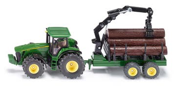 Siku JD tractor met boomstam trailer 1:50 (Siku Speelgoed), Ophalen of Verzenden, Nieuw