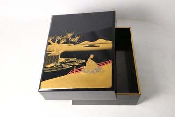 Doos - Hout - Heian hof Maki-e-scène