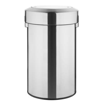 Bolero Geborsteld Stalen Prullenbak Met Swingdeksel 70Ltr, Verzenden, Nieuw