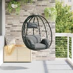 vidaXL Hangende ei-stoel Antraciet 91,5 x 54,5 x 107 cm poly, Verzenden, Nieuw, Rotan